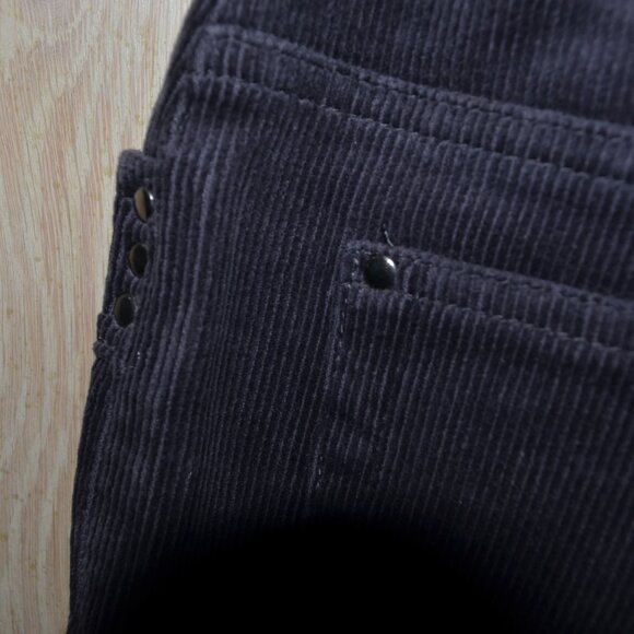 Denim & Co. Corduroy 5 Pocket Flare Cut Jeans, Dark Gray - NWOT - Picture 9 of 9